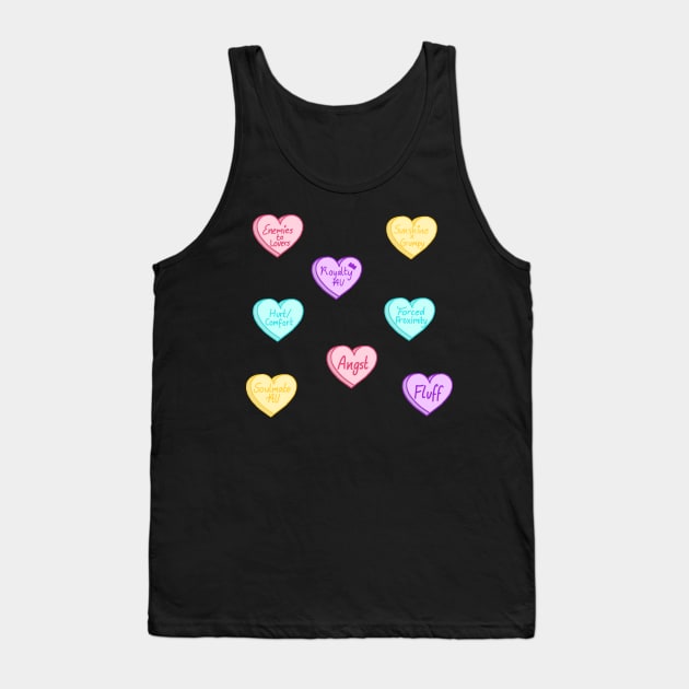 Fanfiction Trope Loveheart Stickers Tank Top by TheHermitCrab